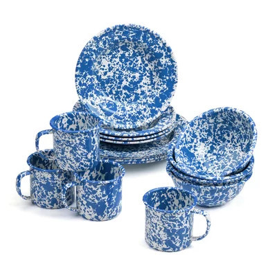 Splatterware Crow Canyon Enamelware Splatter 16 Piece Dinnerware Set | Perigold