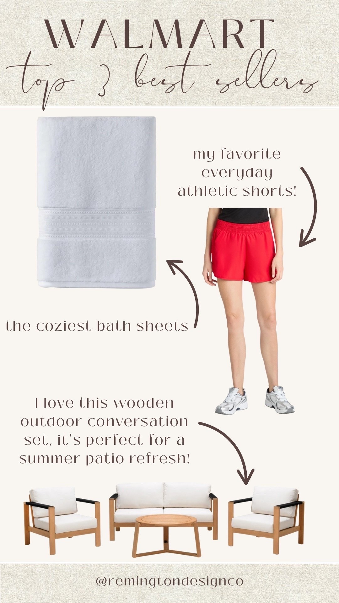 My top 3 Walmart best sellers! 

Walmart - Style tips - Athletic wear - Bath towel - Conversation set 

#LTKStyleTip