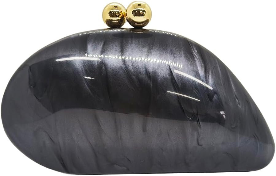 Acrylic Shell Shaped Bag Luxury Marble Clutch Evening Purses for Women Glitter Handbag for Weddin... | Amazon (US)