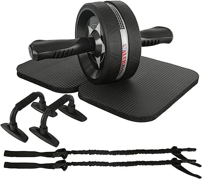 EnterSports AB Wheel Roller, 6-in-1 Exercise Roller Wheel Kit with Knee Pad, Resistance Bands, Pa... | Amazon (US)
