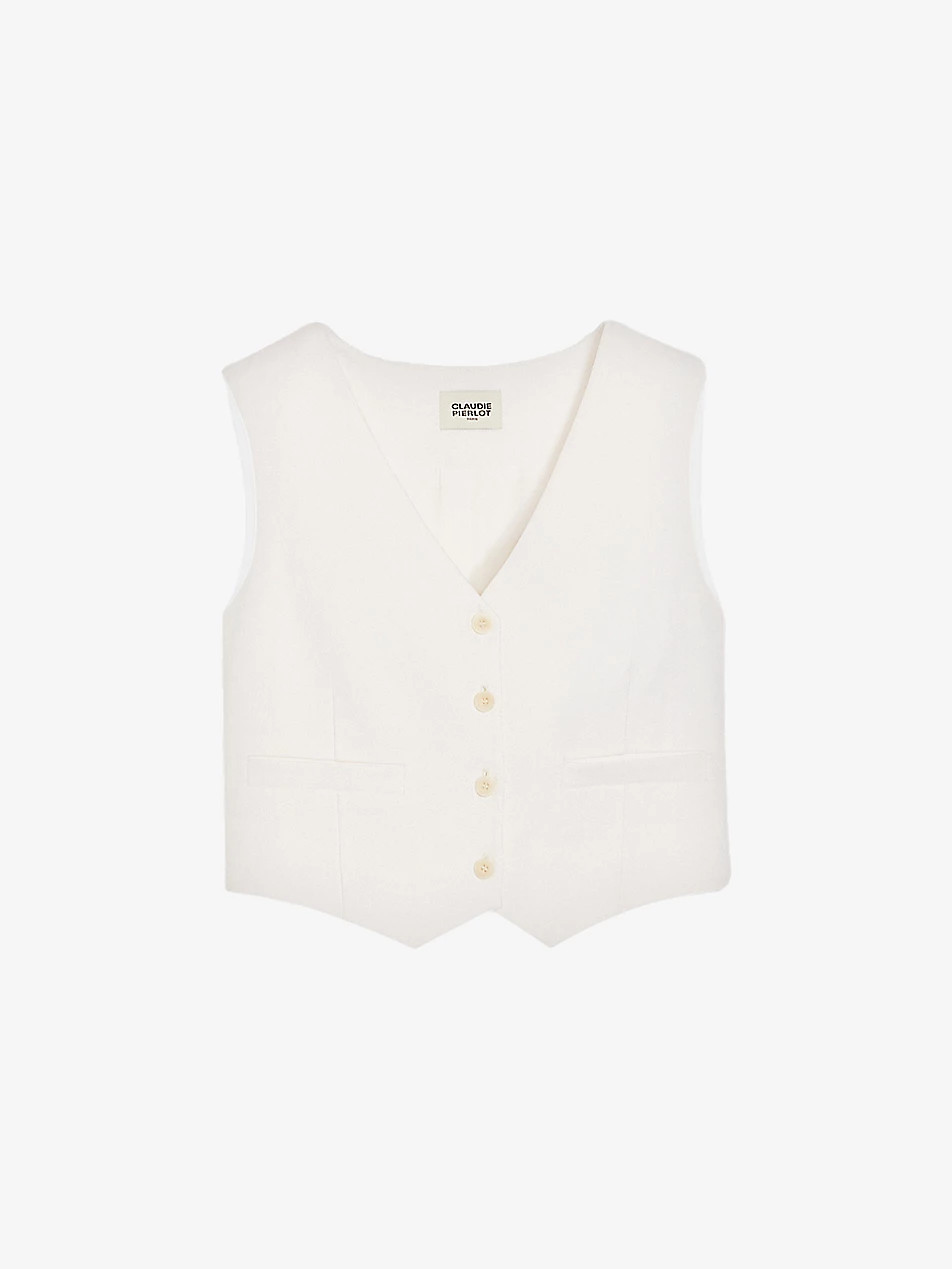 Valex V-neck stretch linen-blend waistcoat | Selfridges