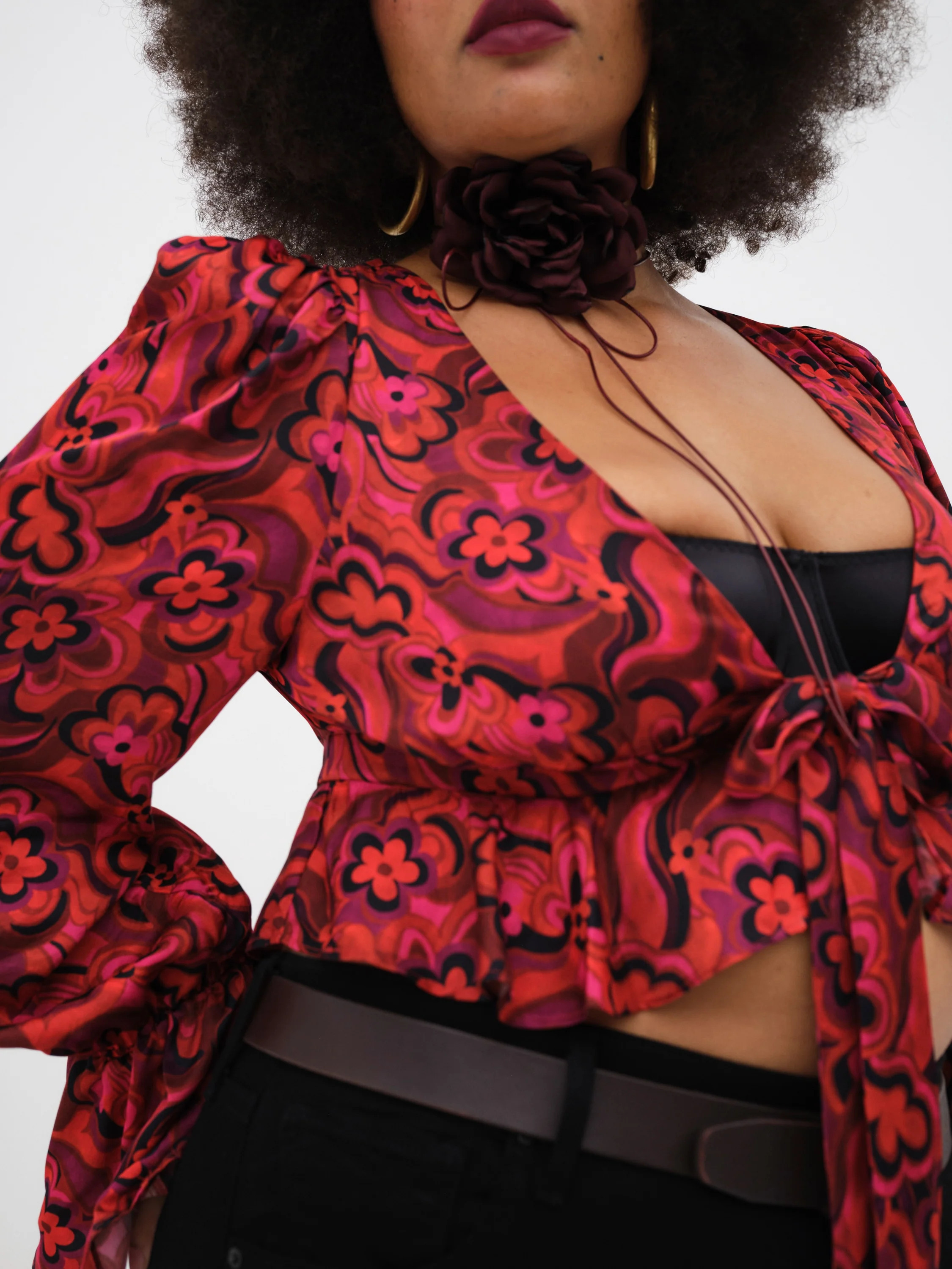 Davina Tie Front Blouse | For Love & Lemons