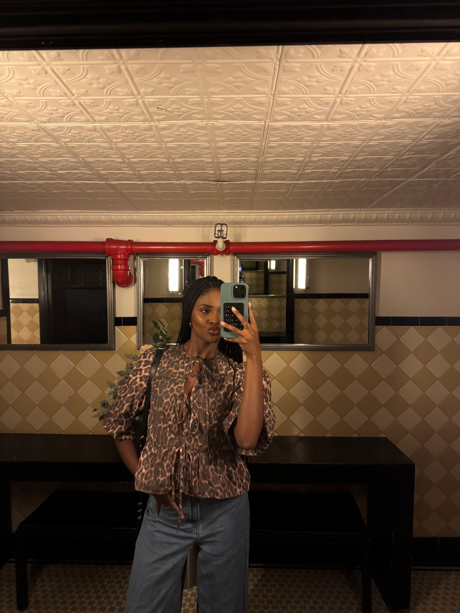 Top is from ASOS
cheetah print puff sleeve top size XS 
