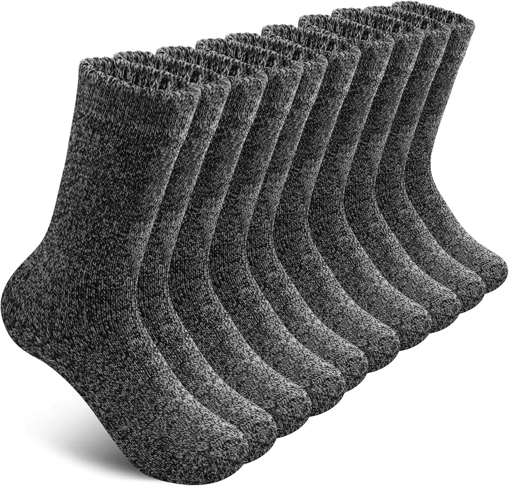 SIMIYA 5 Pairs Wool Socks Mens, Thick Warm Winter Soft Hiking & Casual Crew Socks | Amazon (US)