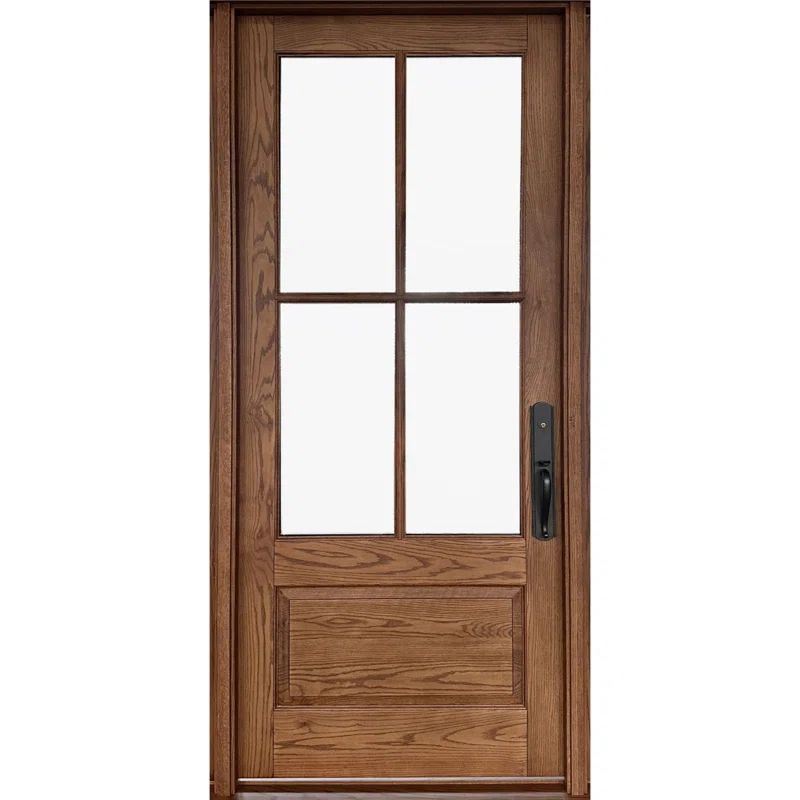 36" x 80" 4 Lites Unfinished Mahogany Front Door | Wayfair North America