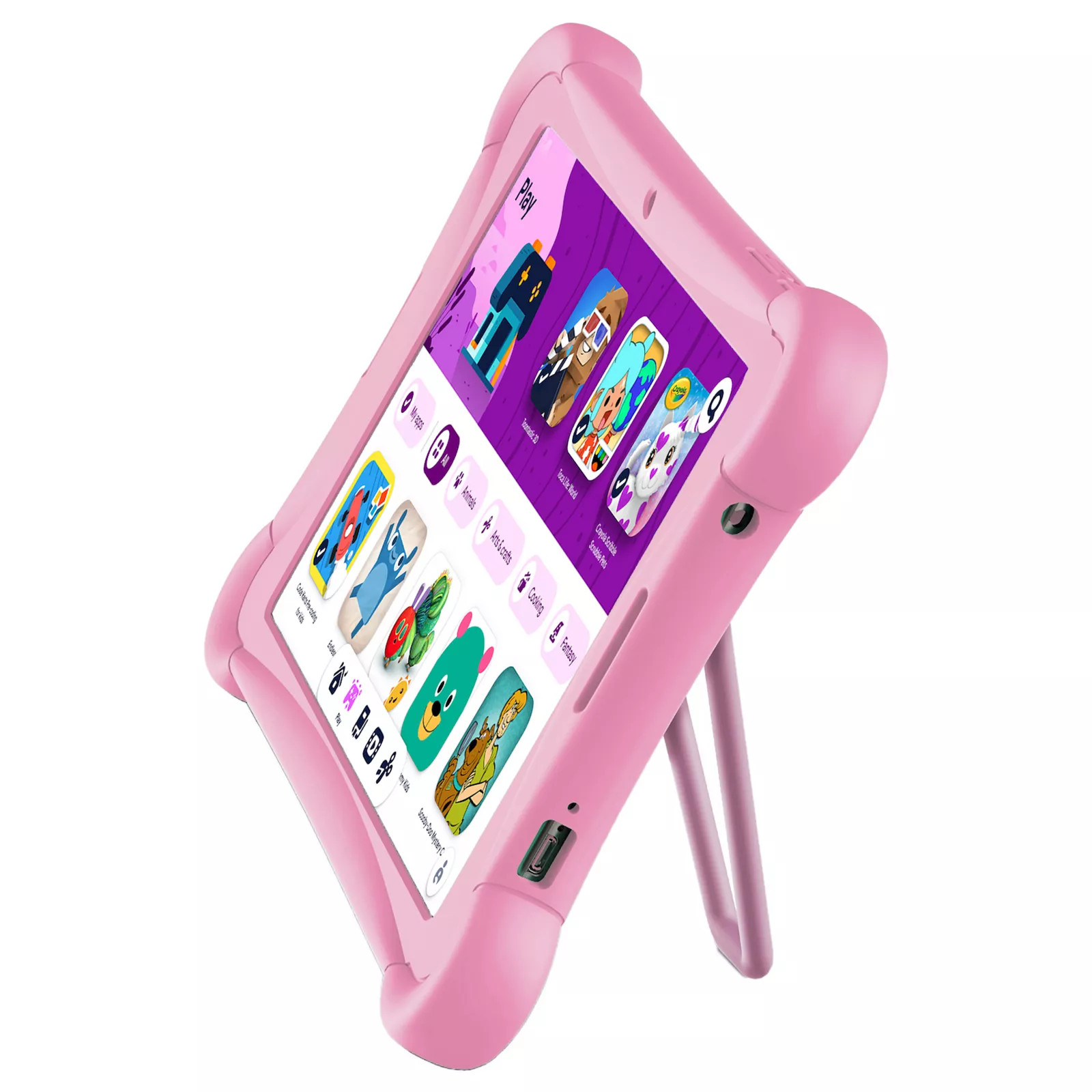 ME K10 Google Kids Space 10"" 32GB Tablet with Silicone Bumper Case Kickstand, Pink | Kohl's