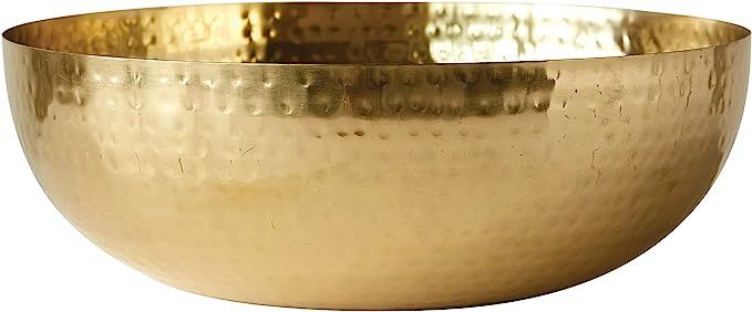 Creative Co-Op Round Hammered Metal Bowl, 14", Gold,DA7392 | Amazon (US)