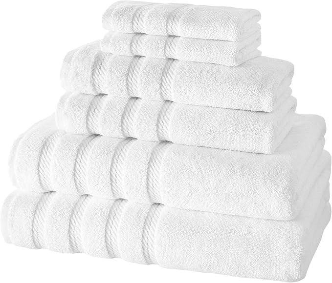 Classic Turkish Towels 6 Piece Towel Set - Soft Premium Heavy Duty and Fast Drying Towels Made wi... | Amazon (US)