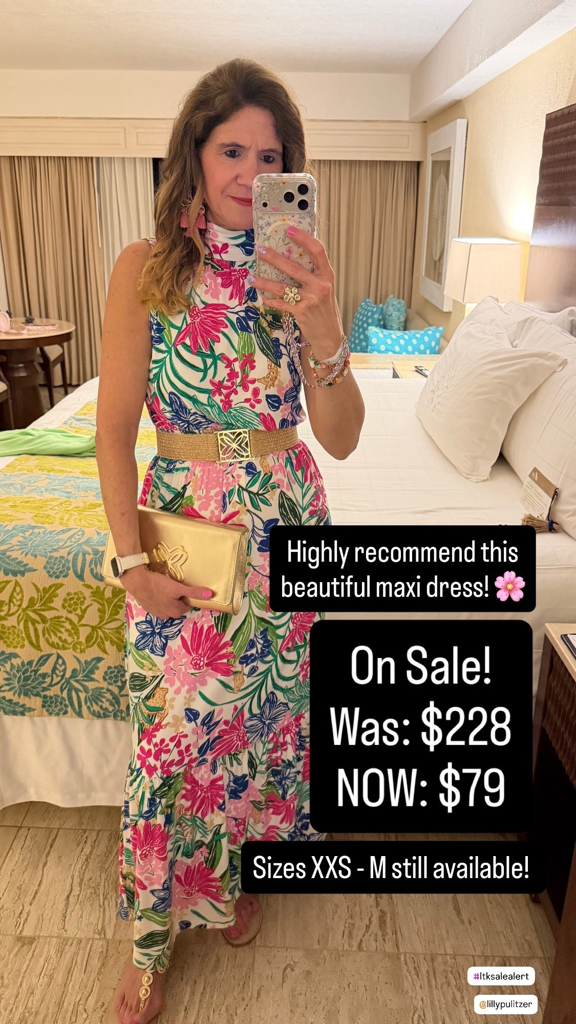 Maxi Dress 
One of my favorite Lilly dresses—and it’s on MAJOR sale 💗

Was $228 → now $79 🙌

Such a flattering, easy maxi for vacations, dinners, or summer events. I’ve worn this one so many times.

Sizes XXS–M still available (but I wouldn’t wait!)

Wearing a size XS.

lilly pulitzer maxi dress
spring outfits 2026
resort wear 2026 
spring dresses
summer maxi dress outfit
vacation dress outfit
resort wear dress
colorful maxi dress
beach vacation outfit
Lilly pulitzer sale dress
women over 40 summer style
flattering summer dress

#lillypulitzer #lillysale #maxidress
#summerdress #vacationstyle #resortwear
#ltkstyle #ltkfinds #ltksale
#styleover40 #over40style #colorfulstyle

#LTKSeasonal #LTKWedding #LTKSaleAlert