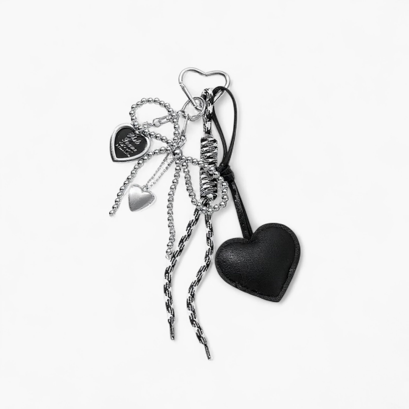 Heart Charm Keychain with Silver Chain Details and Bow Accent | Kohl's