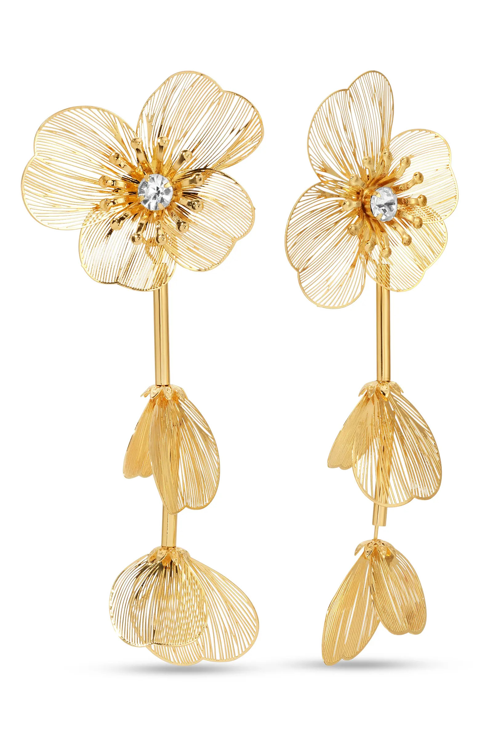 EYE CANDY LOS ANGELES Daniella Mesh Flower Statement Drop Earrings | Nordstromrack | Nordstrom Rack