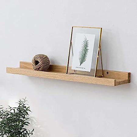 Oak Floating Shelves Natural Wood Wall Mounted Display Picture Ledge Wall Shelf for Home Office Livi | Amazon (US)