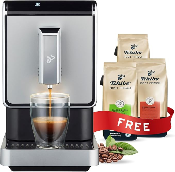 Tchibo Automatic Espresso & Coffee Machine Bundle with Built-in Grinder, Comes With 3 x 12 oz. Ba... | Amazon (US)