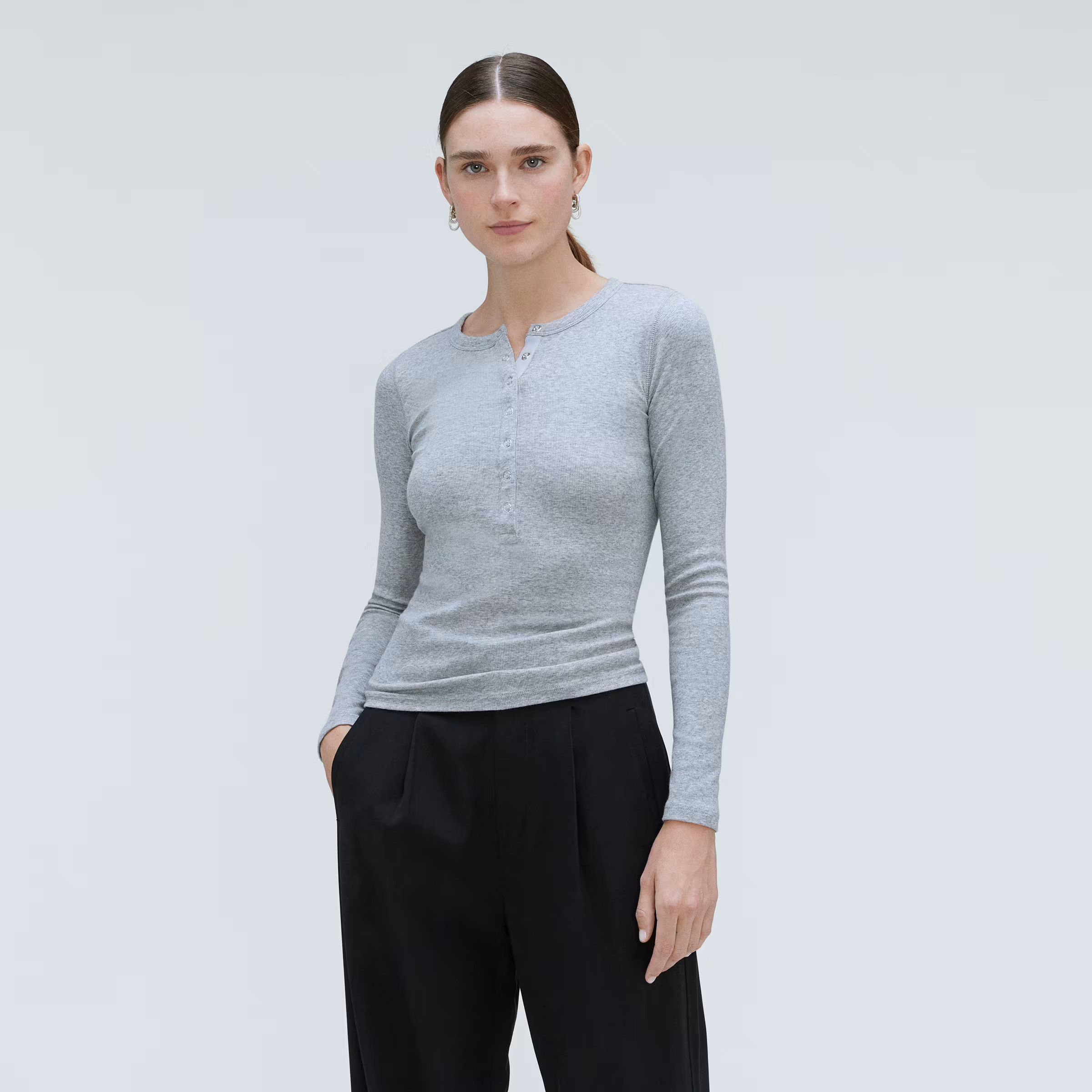 The Supima® Micro Rib Long-Sleeve Henley | Everlane