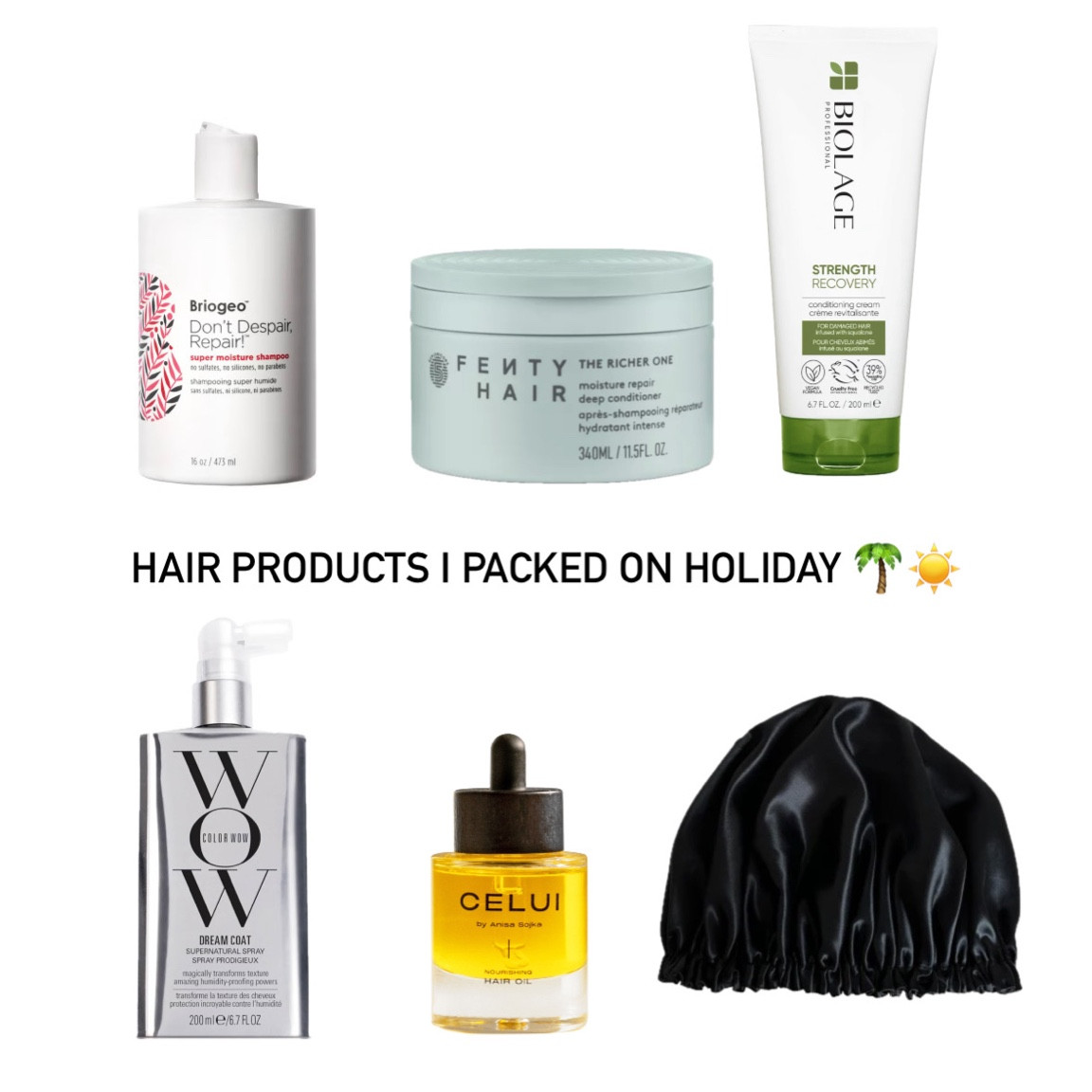 Haircare tips I follow on warm holidays:
- Washing my hair on the days I wet it in the pool or ocean, leaving salt or chlorine in it makes the hair dry and brittle which can lead to breakage and split ends.
- Using a deeply hydrating shampoo, mask & conditioner each time I wash my hair to help keep it more manageable and moisturised. I condition after I mask to help lock in moisture further.
- Oiling my hair each night with  and applying the silk cap before I sleep helped tame frizz and nourished it for the next day. 
- Always tie my hair up in a claw clip or braid to avoid it getting constantly tangled and knotty in the wind.
- If I’m going to heat style, use an anti-frizz spray whilst the hair is still wet to help avoid the humidity.
- Brush my hair backwards (not having a parting) or wearing a hat / bandana while tanning to avoid burning my scalp. I have burnt my scalp before and the peeling stage is messy. 

#LTKtravel