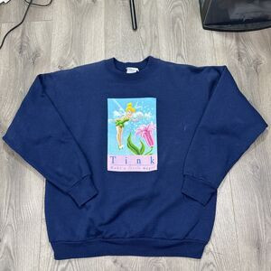 Vintage Disney Store TinkerBell Sweatshirt Tink Make A Little Magic Crewneck Med | Poshmark