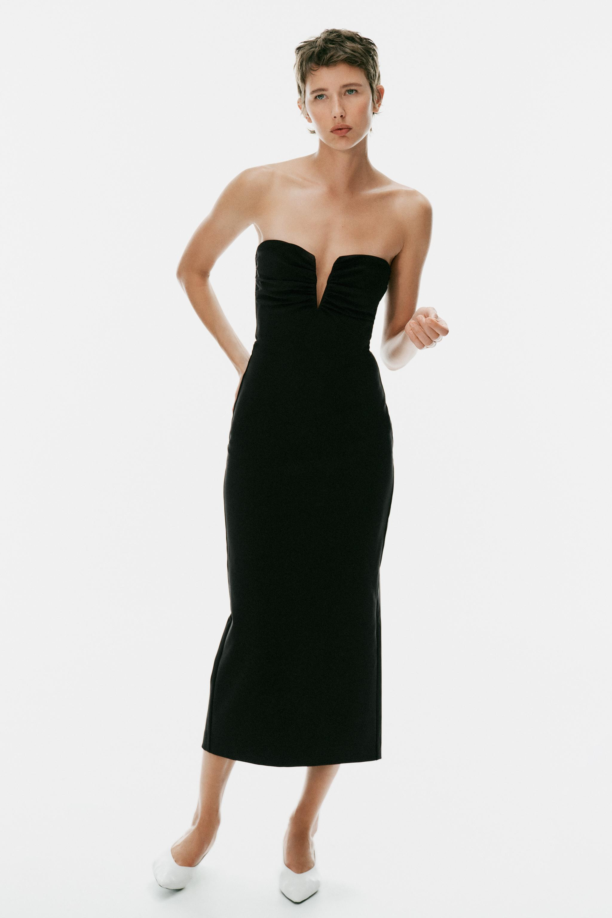 RUCHED CUTOUT MIDI DRESS | Zara US