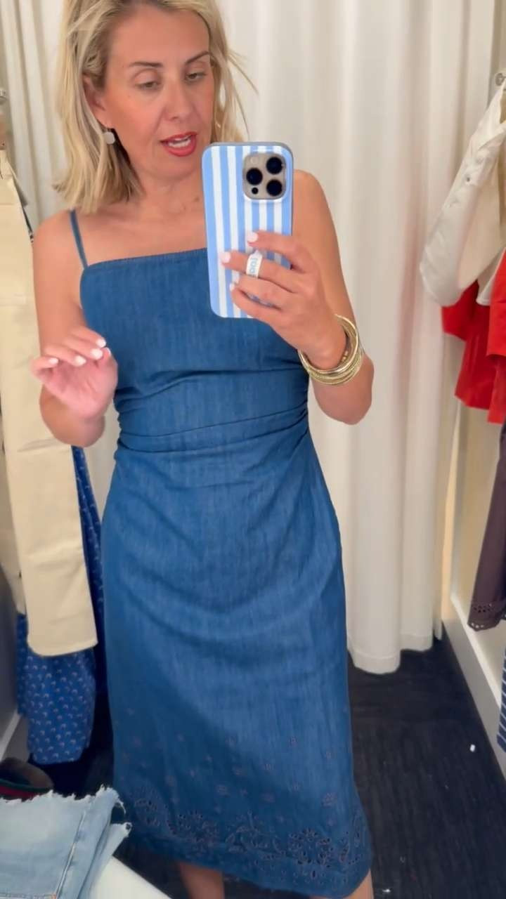 #LTKxMadewell 20% off sitewide! This eyelet dress is gorgeous, love the ruching on the sides. Wearing size 2. 

 #LTKxMadewell #LTKootd #LTKSaleAlert