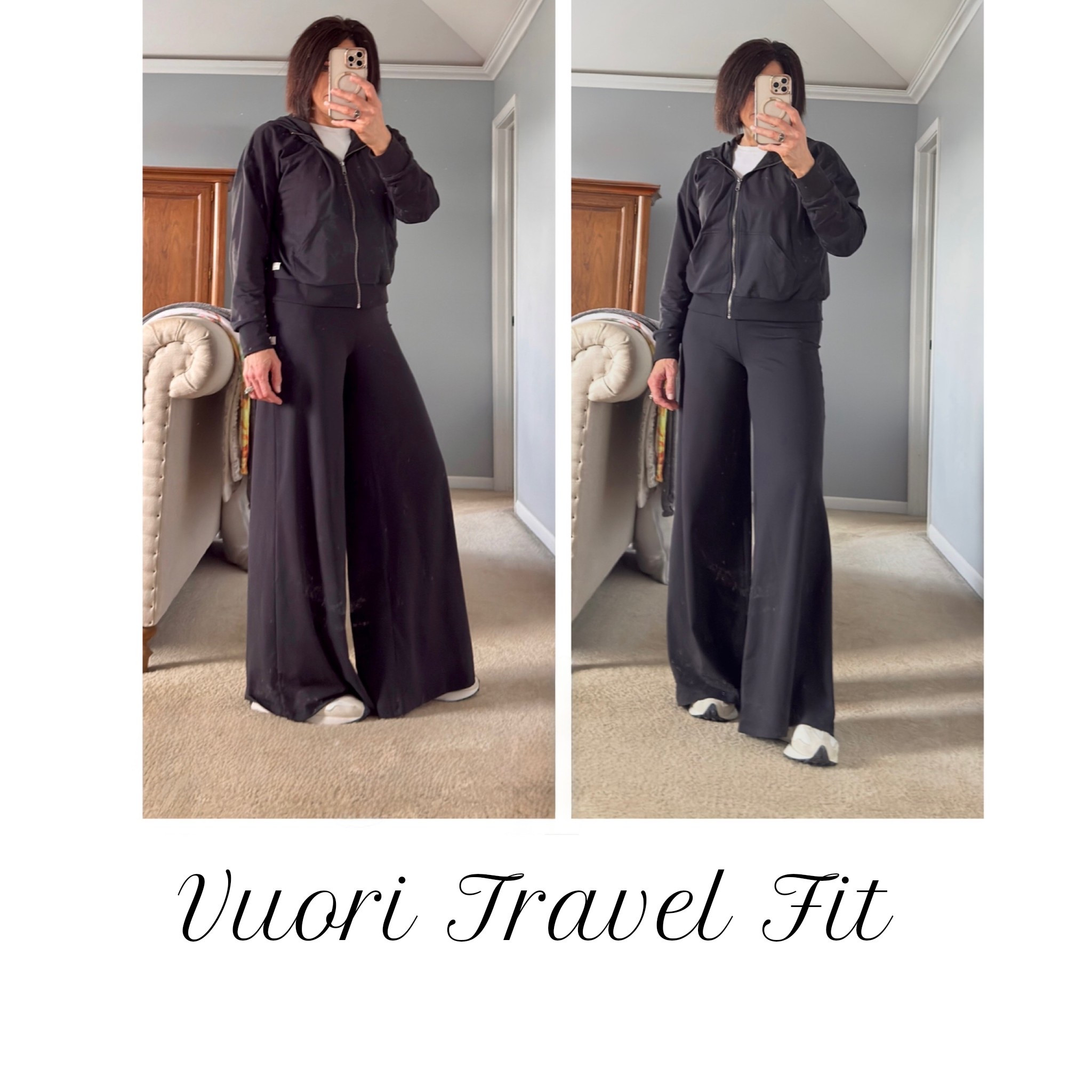 Travel outfit check! Traveling to ISU for Gamma Phi Beta Mom’s weekend! I am loving the fit! The fabric feels like butter! I am a wide leg lover and this gives the oufit attitude! True to size fit. Click on my LTK link for all shopping links!
#weekend #travel #style #outfit #ootd 

#LTKTravel #LTKActive #LTKootd