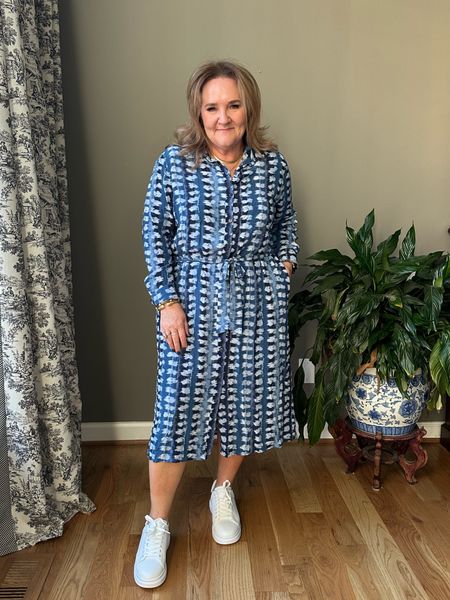 Casual shirt dress. Under $20. I like the print and the design. I sized up to an XL. 

SNEAKERS sized up a half. 15% off code NANETTE15

Resort vacation spring dress Walmart fashion 

#LTKover40 #LTKmidsize #LTKfindsunder50