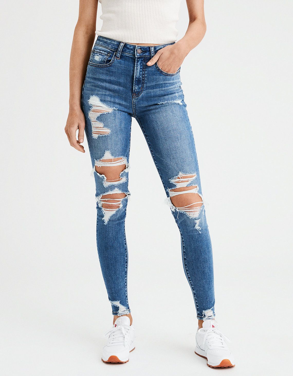 Super High-Waisted Jegging, Super Destroy | American Eagle Outfitters (US & CA)