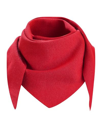 Ufgin Knit Triangle Scarf for Women Y2k Head Scarf Warm Crochet Hair Bandana Winter Triangle Shawl(Red) | Amazon (US)