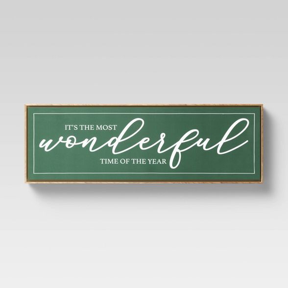 36" x 12" Most Wonderful Time of the Year Framed Wall Print Vintage Green - Threshold™ | Target