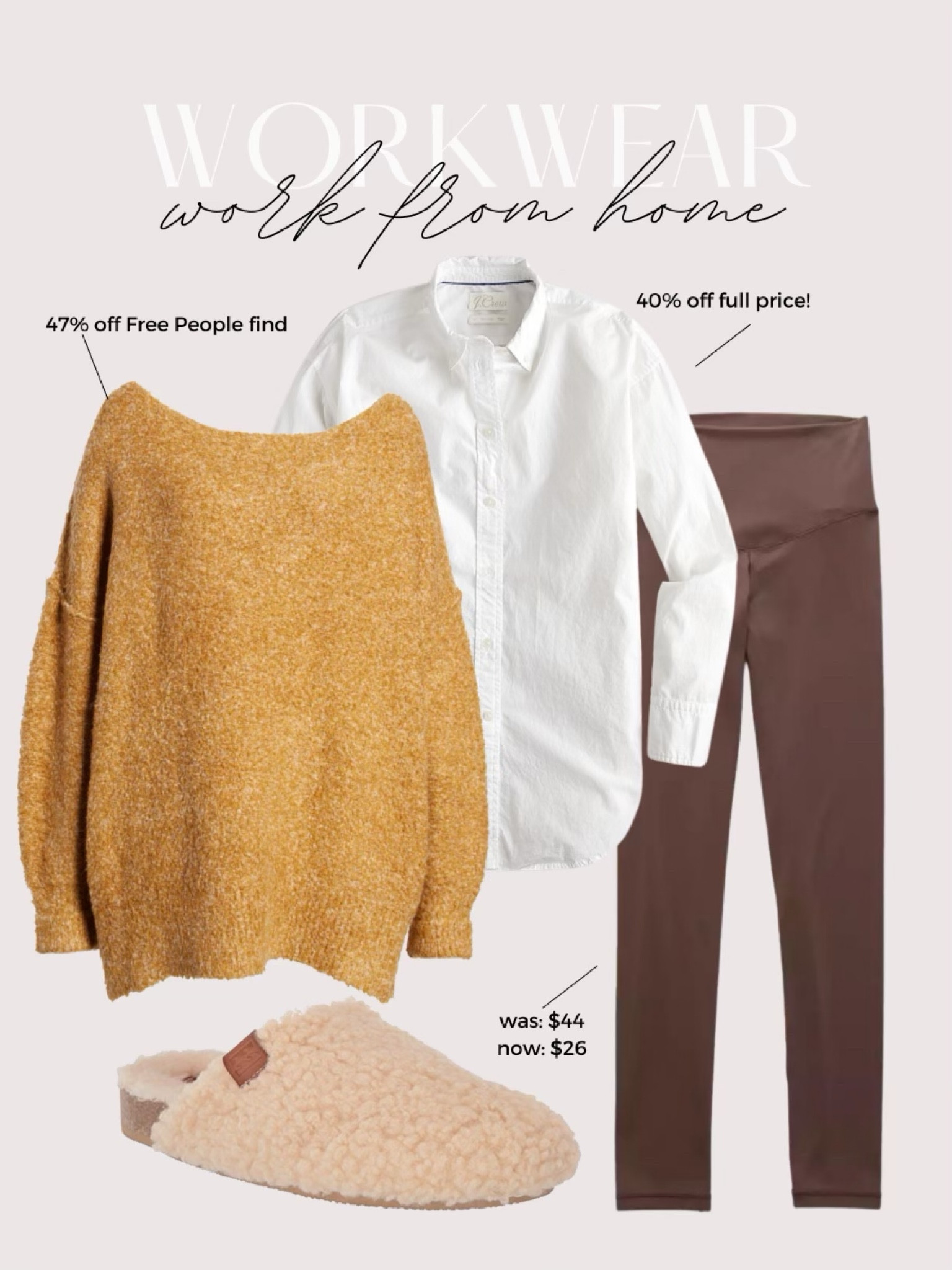 J.Crew- cotton shirt- poplin shirt- aerie- aerie offline- leggings- yoga pants- free people- yellow sweater- oversize sweater- amazon- fuzzy slides- slides- house shoes- workwear- outfit inspo- workwear outfit inspo- fall outfit- fall outfit inspo

#LTKworkwear #LTKSeasonal #LTKstyletip