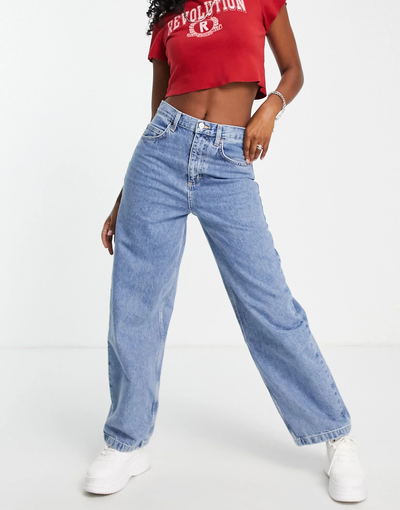 Topshop Baggy jeans in forest green | ASOS (Global)