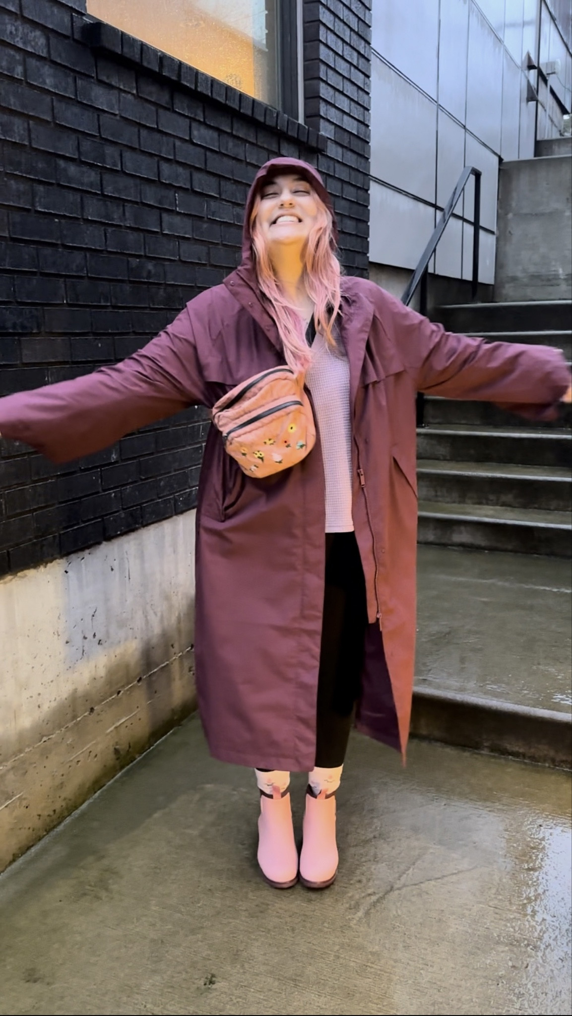 i recently moved to seattle from california. and someone who i met here told us that we have to start going out even when it’s raining because if we don’t, we’ll get too comfortable and never go out when it’s gloomy/raining which is about 75% of the year in seattle. so instead, i started embracing it!! got myself the coolest raincoat, cutest rainboots, and am going to start styling myself, obviously in pink, & rainy/cold weather clothing. 😍❤️‍🔥 
#fashion #rainy


#LTKstyletip #LTKplussize #LTKSeasonal