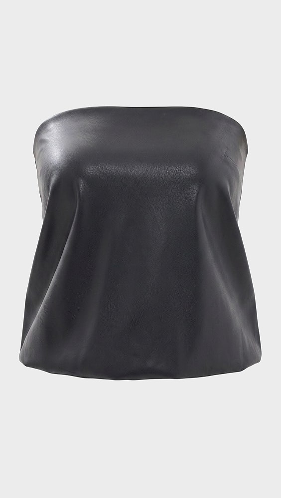 WAYF Camryn Faux Leather Strapless Top Black S | Shopbop
