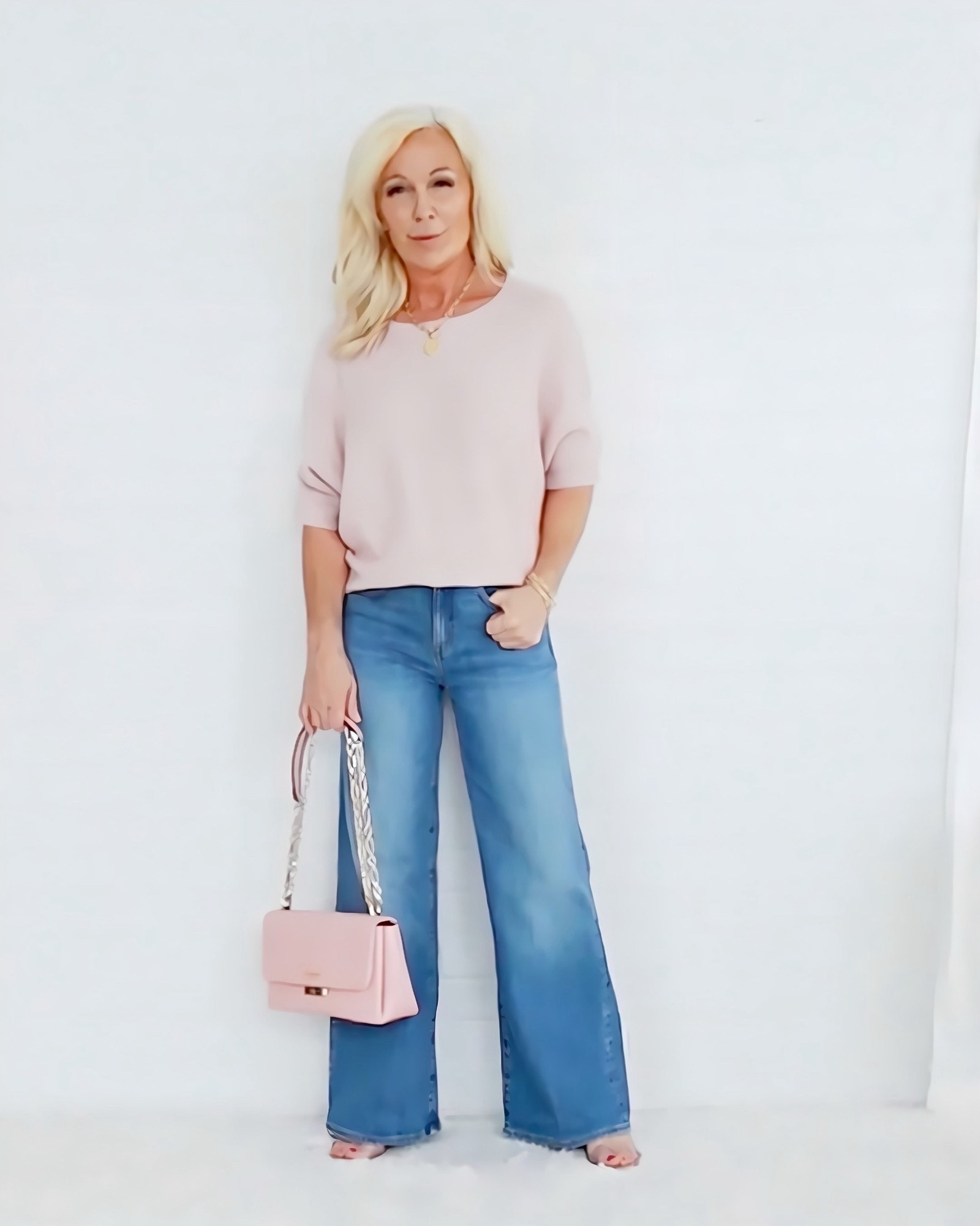 I’m 5'0 — and look how TALL these jeans make me look!

Same jeans as yesterday … now in blue denim.

And just like the white pair — the high-rise + long trouser line creates that incredible leg-lengthening effect.

The higher rise and longer line make my ultra-petite legs look long and lean (which we all love).

🤍 Petite girls — this is the kind of jean that changes everything.

👖 Comment DENIM if you love these.

(I earn commission from these links.)

🌸Midlife It Girl Energy,
Valarie

#LTKOver40 #LTKSpringSale #LTKPetite