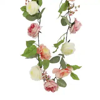 6ft. Pink & Cream Rose Garland by Ashland® | Michaels Stores