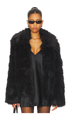 superdown Kennedy Faux Fur Coat in Black from Revolve.com | Revolve Clothing (Global)