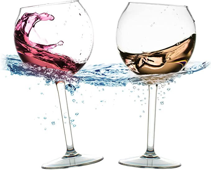 Floating Wine Glasses for Pool (18 Oz | Set of 2) - Pool Wine Glasses That Float | Shatterproof P... | Amazon (US)