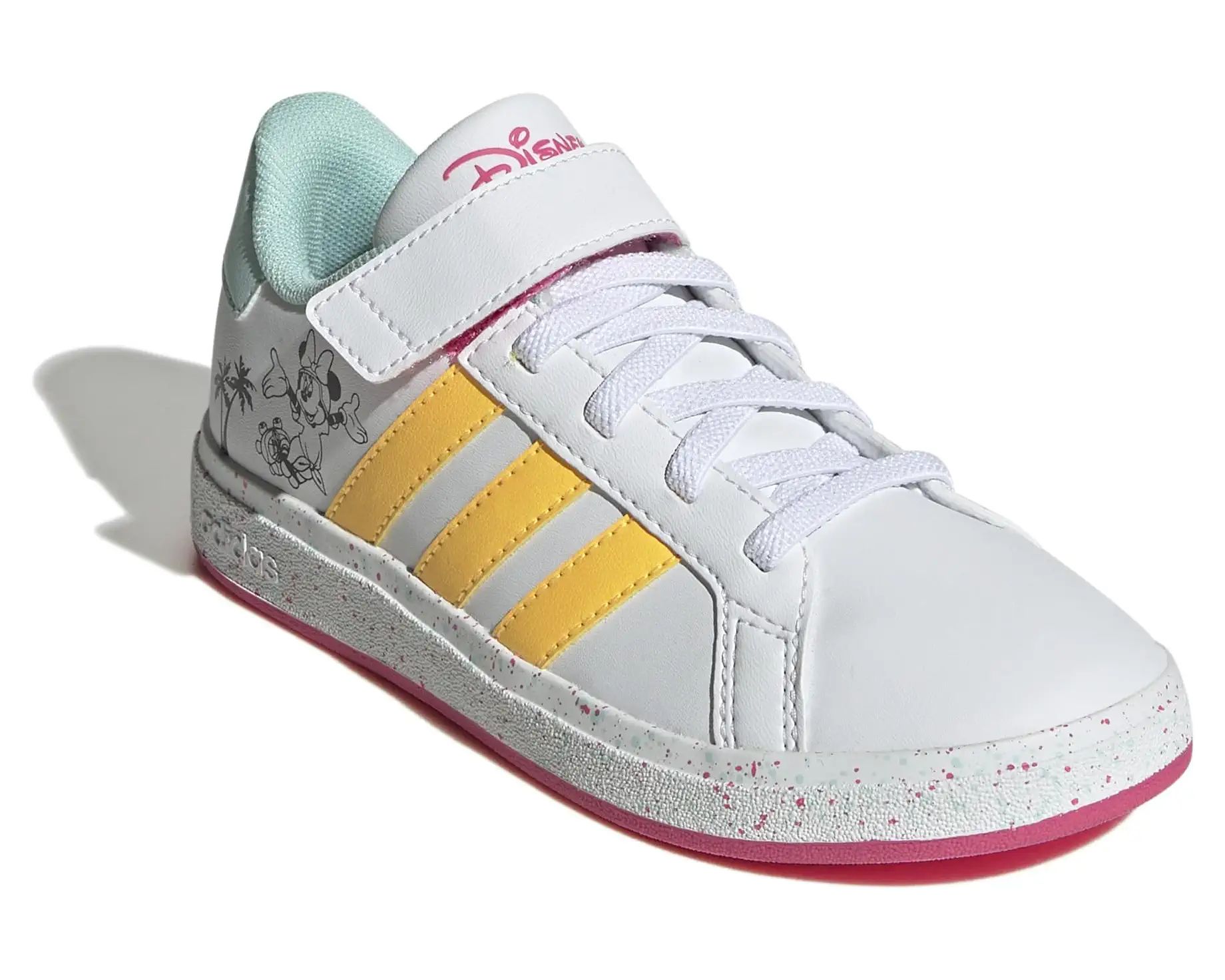 adidas Kids Grand Court x Minnie Mouse Elastic (Little Kid/Big Kid) | Zappos