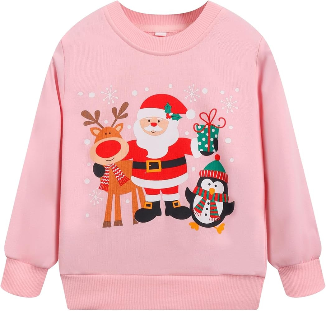 Toddler Girls Sweatshirts Baby Crewneck Pullover Long Sleeve Shirts Kids Winter Casual Tops Cloth... | Amazon (US)
