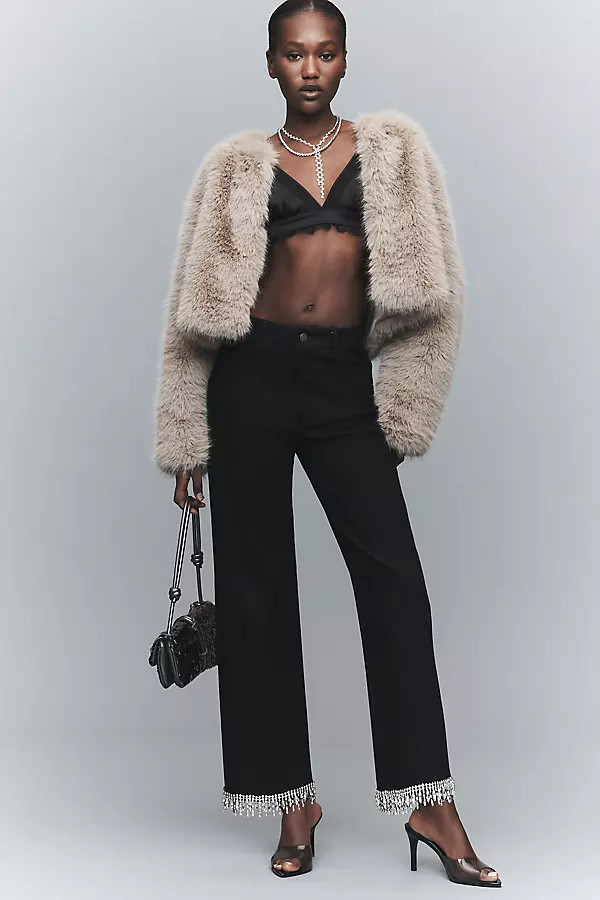 Leah Petite Rhinestone Jeans | Anthropologie (US)