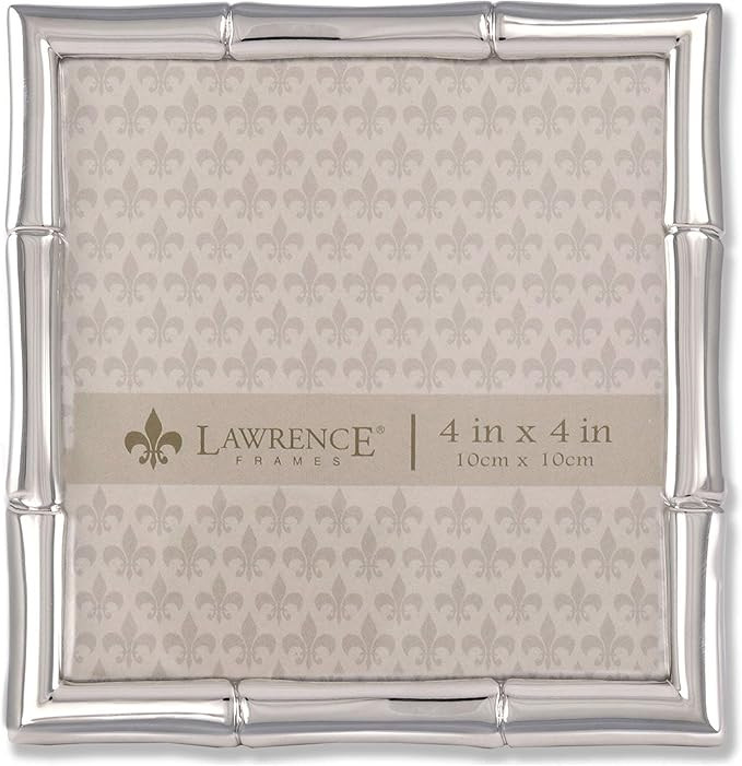 Lawrence Frames Bamboo Design Metal Frame, 4x4, Silver | Amazon (US)