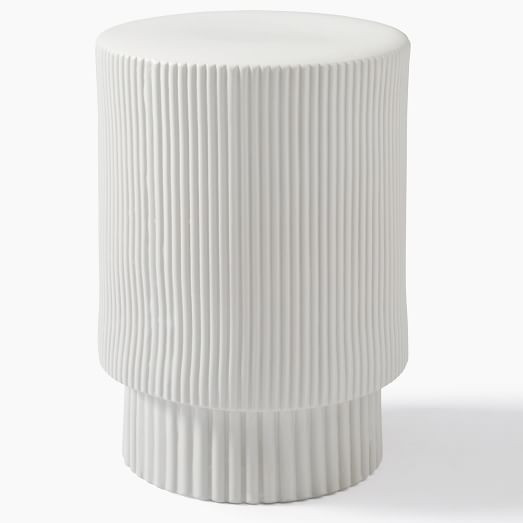 Fluted Ceramic Side Table (13"–16") | West Elm (US)