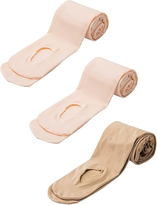 MANZI Womens Girls Solid Color Comfortable Convertible Ballet Tights 3 Pairs Pack, 2 Ballet pink,... | Amazon (US)