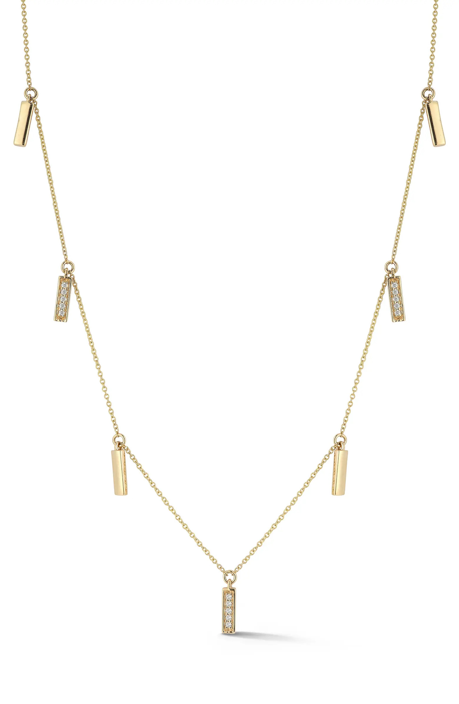 Sylvie Rose Diamond Bar Charm Necklace | Nordstrom
