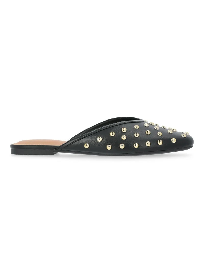 Time and Tru Women's Studded Faux Leather Mules | Walmart (US)