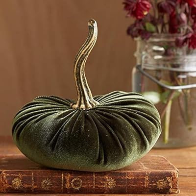 Velvet Pumpkins, Handmade Home Decor, Holiday Mantle Decor, Super Soft Stuffed Pumpkin with Exqui... | Amazon (US)