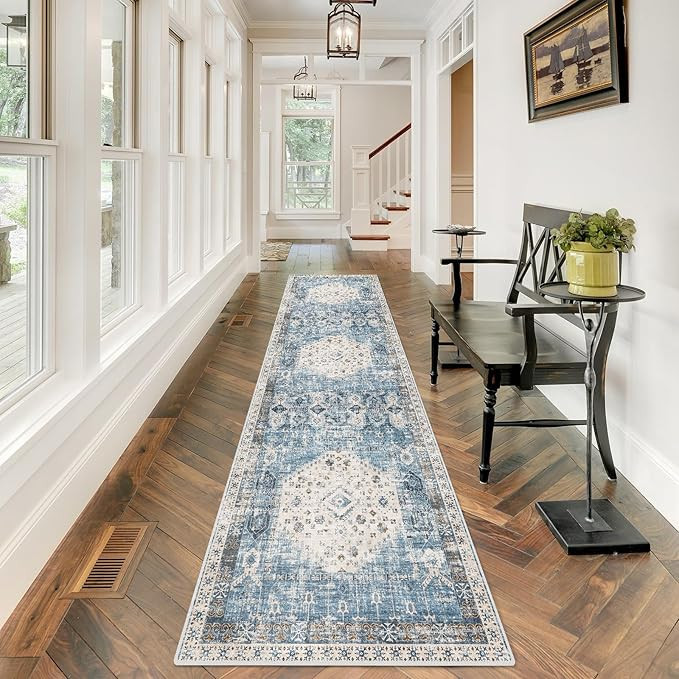 Hallway Washable Runner Rug 2'6x10 - Kitchen Runner Rugs Indoor Non Slip Rugs for Living Room Bed... | Amazon (US)