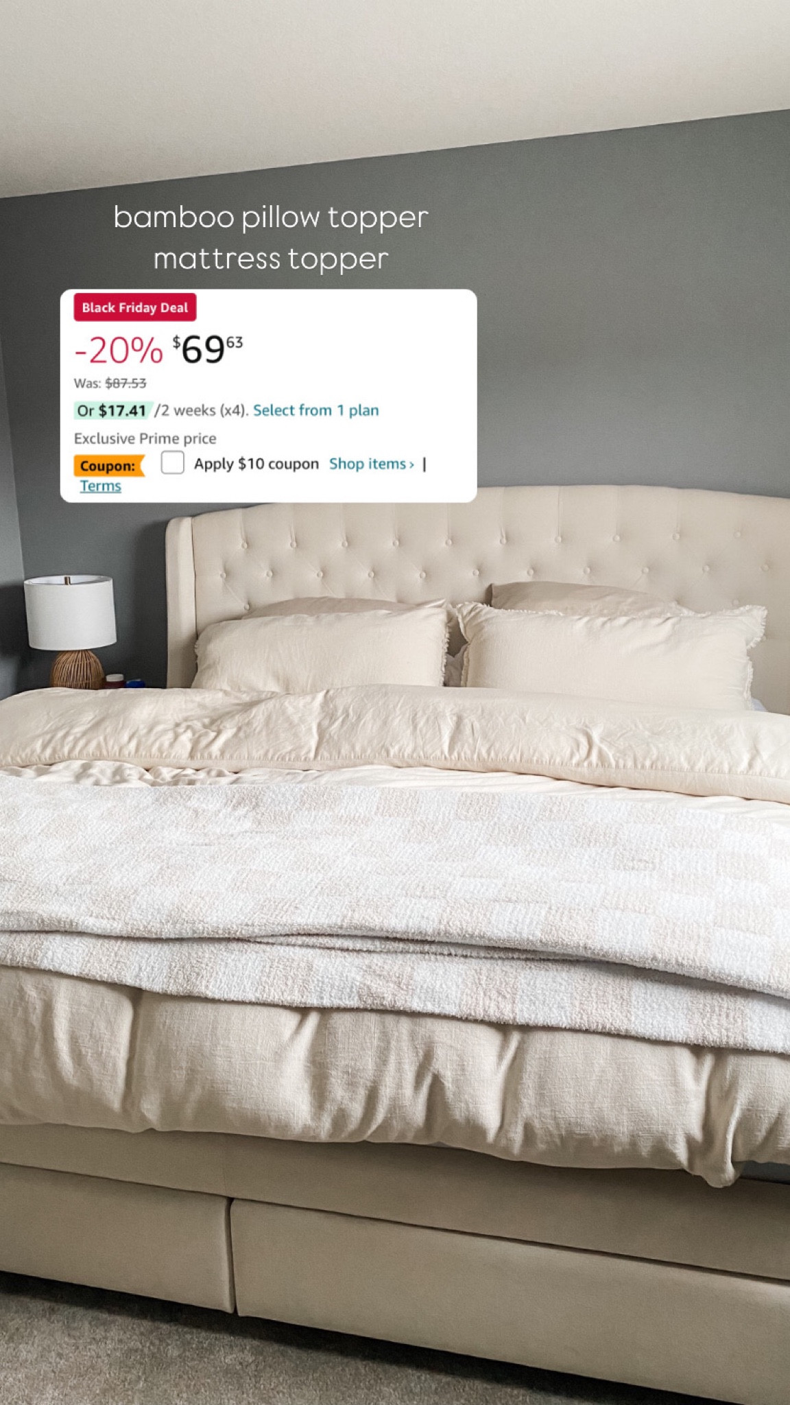 Luxurious bedding on a budget! The best thing in our home IMO 😂🤪 our deep pocket sheets are in major sale! 

#bedding #luxurybeddingonabudget #blackfridaydeals #amazondeals #giftguide

#LTKFindsUnder100 #LTKGiftGuide #LTKHome