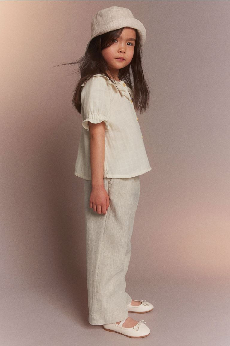 Linen Pants - Regular waist - Long - Light beige - Kids | H&M US | H&M (US + CA)