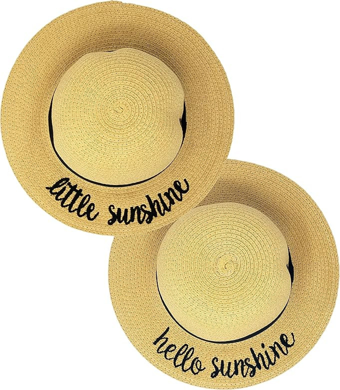 Funky Junque Girls Sun Hat Bold Cursive Embroidered Adjustable Beach Floppy | Amazon (US)