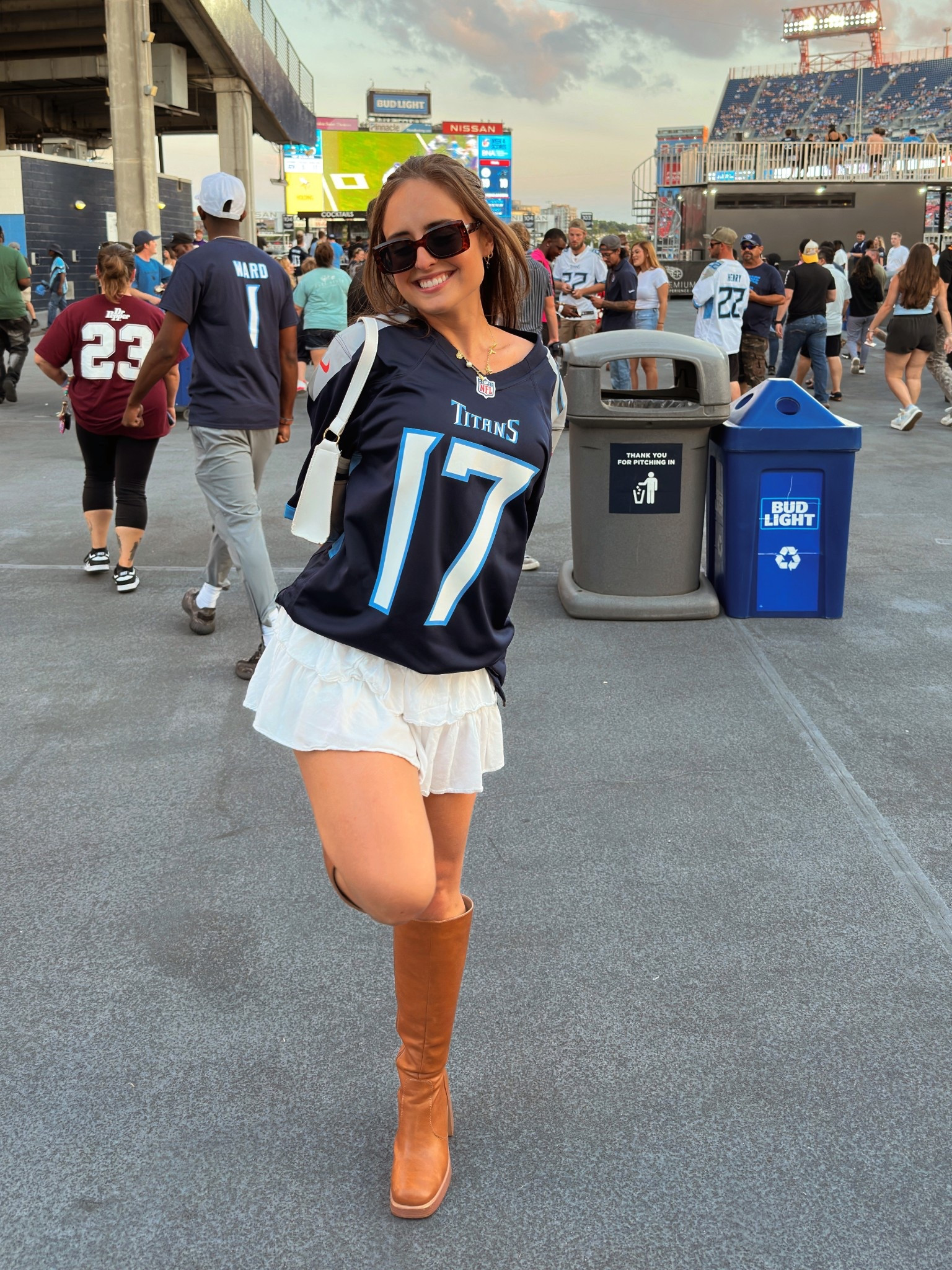 football season is here and I’m loving the look of the oversized jersey and this frilly white skirt! these Amazon boots are also giving Frye dupes and I’m obsessed especially with how comfy they are 😍

#LTKStyleTip #LTKShoeCrush #LTKFindsUnder50