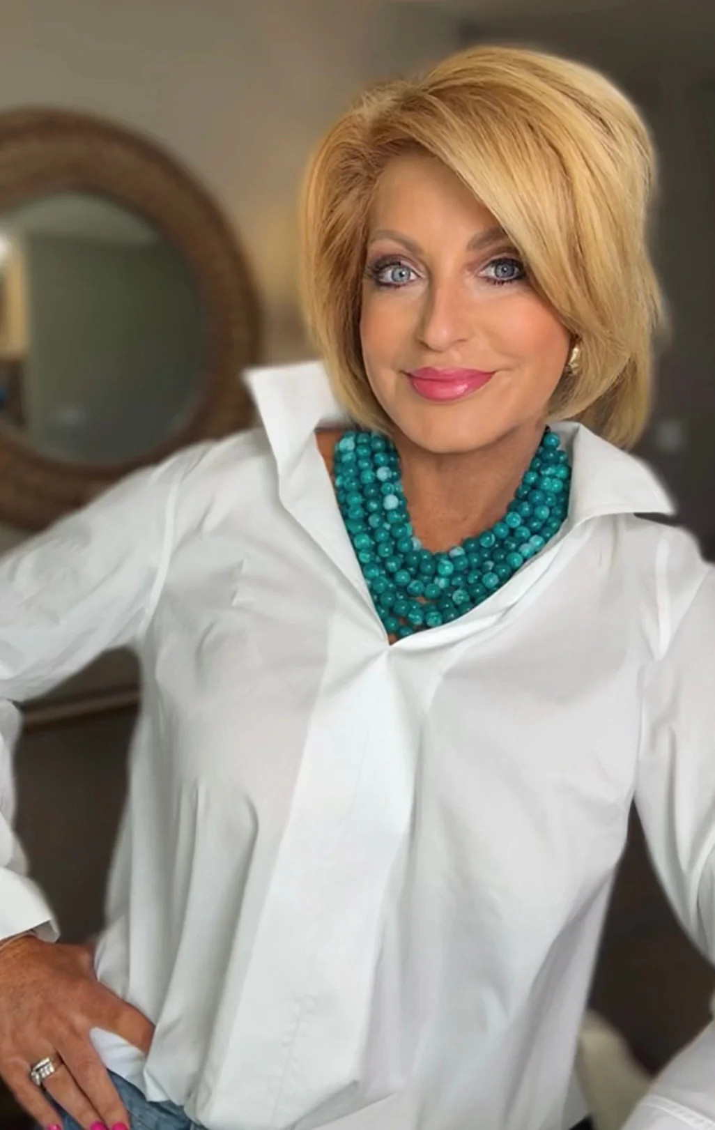 Carla African Turquoise Smooth Bead Statement Necklace | The Willow Tree